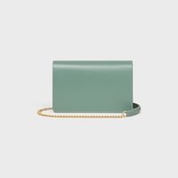 POCHETTE AVEC CHA&Icirc;NE MARGO veau brillant - CELADON - POCHETTES AVEC CHA&Icirc;NE - 2 | CELINE