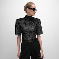 top IN lurex - NOIR BRILLANT -  - 2 | CELINE
