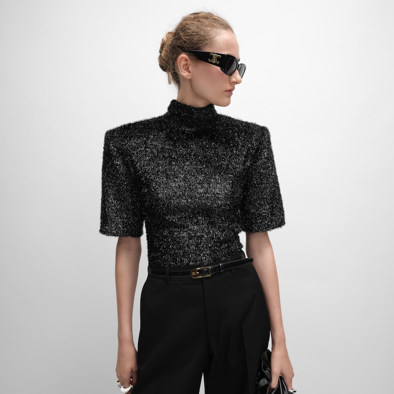 top IN lurex - NOIR BRILLANT -  - 1 | CELINE