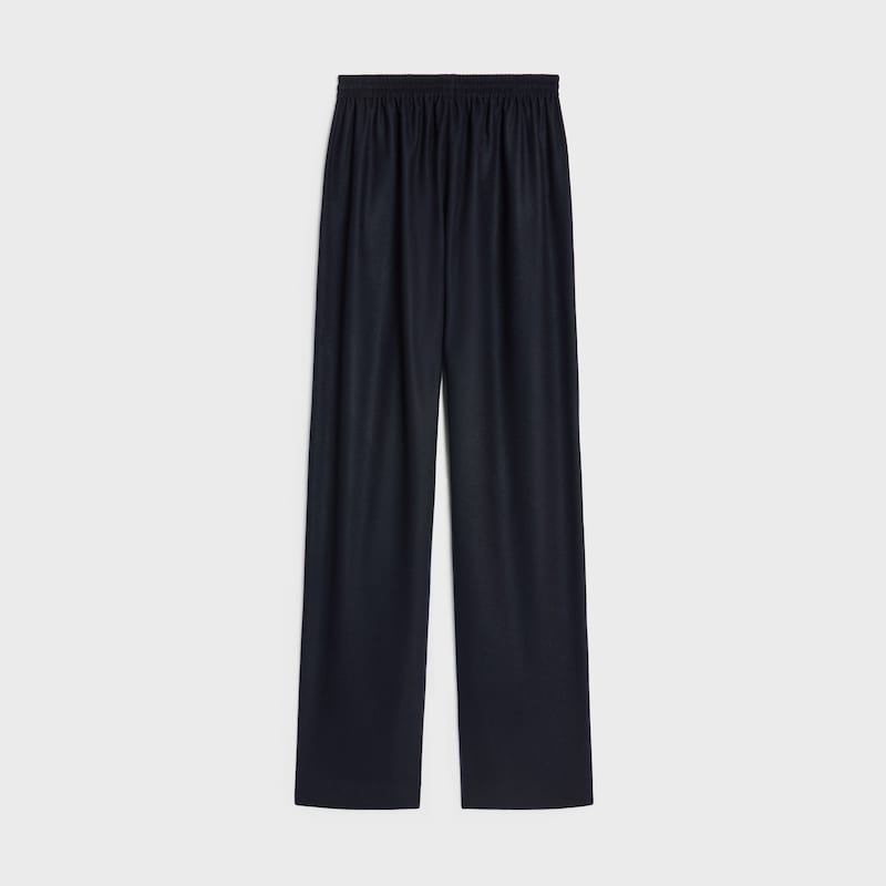 straight jogging pants in cashmere flannel - NAVY -  - 1 | CELINE