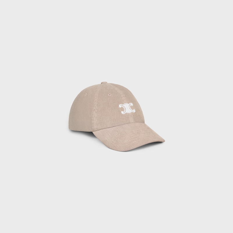 vivienne cap IN corduroy - GREY / WHITE -  - 1 | CELINE