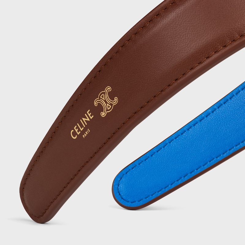 CELINE BICOLOR HEADBAND IN LAMBSKIN - BROWN / ULTRA BLUE - HAIR ACCESSORIES - 1 | CELINE