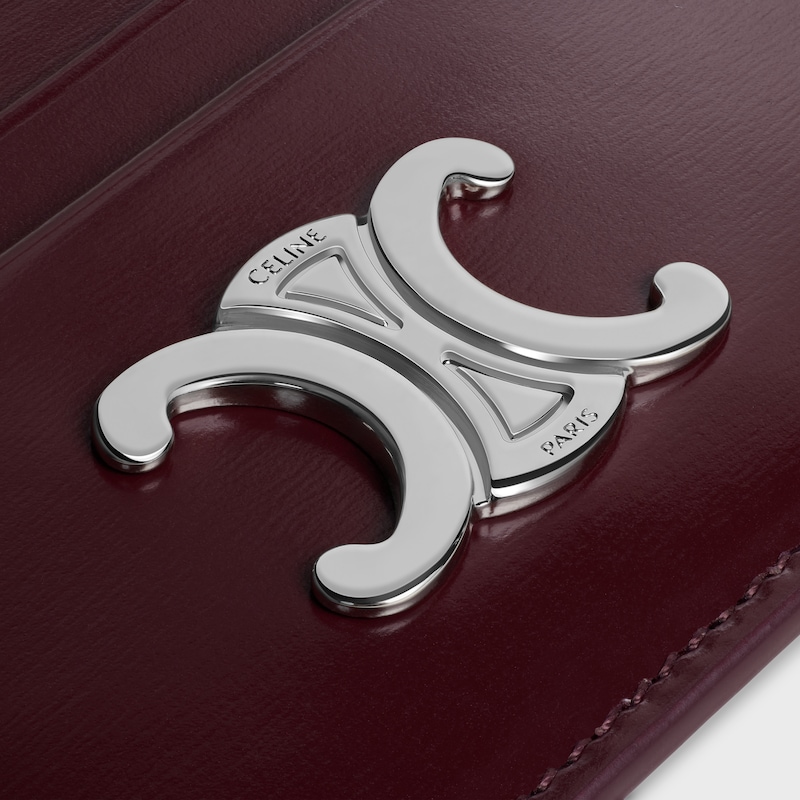 PORTA-CARTÕES TRIOMPHE em couro de vitela liso e brilhante - DEEP BURGUNDY - PORTA-MOEDAS E CARTÕES - 1 | CELINE
