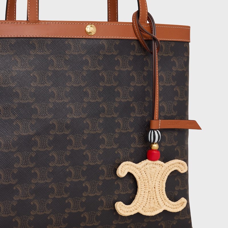 ACCESSOIRE DE SAC TRIOMPHE RAPHIA ET VEAU NATUREL - NATUREL / TAN - BIJOUX DE SACS - 1 | CELINE