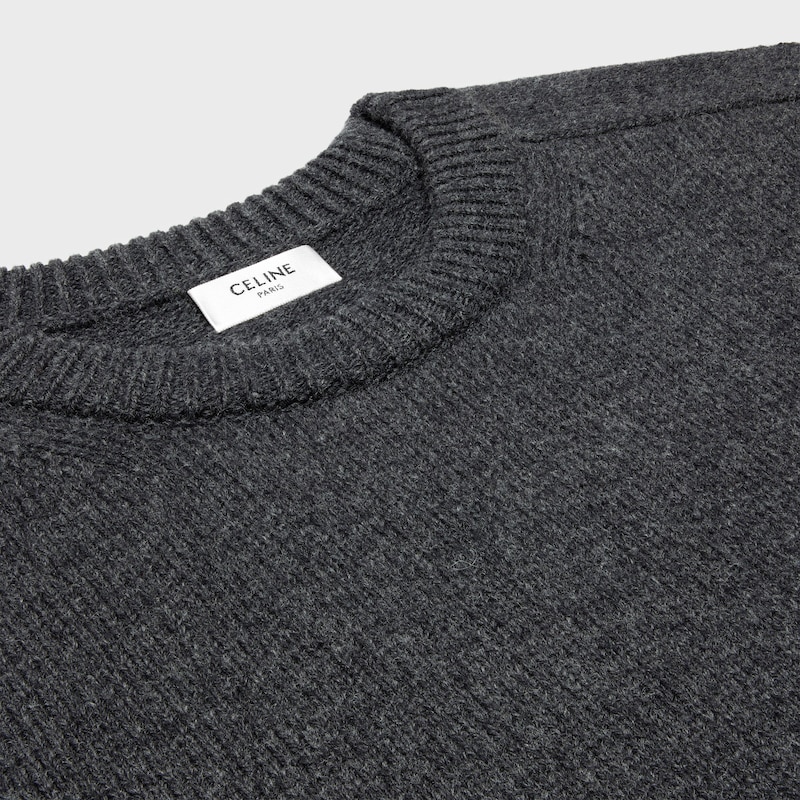 triomphe crew neck sweater in wool and cashmere - ANTHRACITE -  - 1 | CELINE