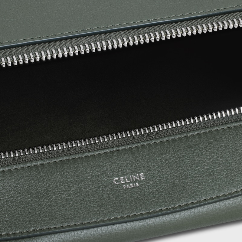 ROMY大号柔软粒面牛皮革饰带手袋 - 深军绿色 - 商务&旅行手袋 - 1 | CELINE