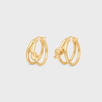Knot Double Hoops in Brass with Gold Finish - GOLD - DRAWING SERIES - 2 | CELINE