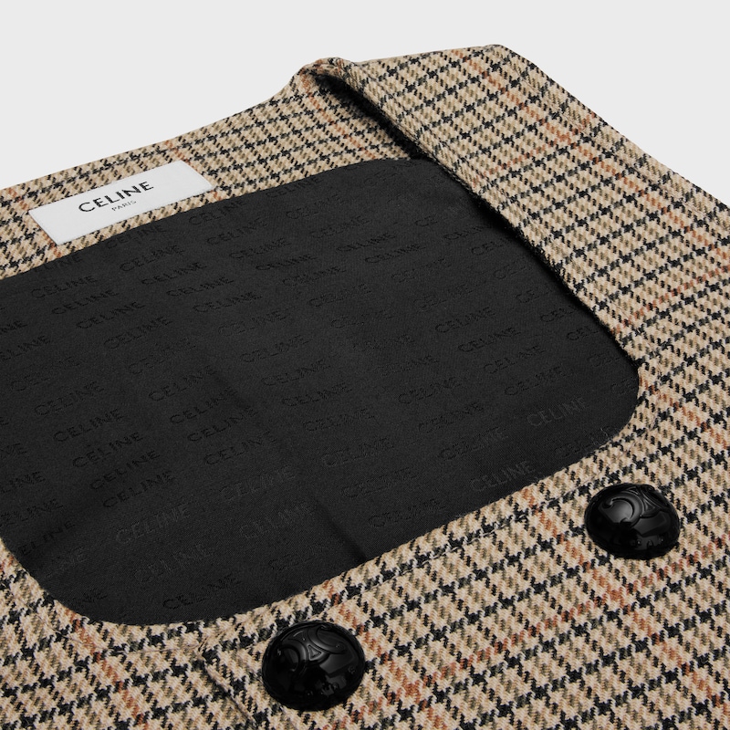 double-breasted vest in houndstooth wool - IVOIRE/CAMEL/NOIR -  - 1 | CELINE