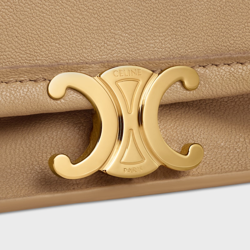 SOFT TRIOMPHE BESACE  IN SUPPLE SHINY LAMBSKIN - SANDCASTLE - SOFT TRIOMPHE - 1 | CELINE