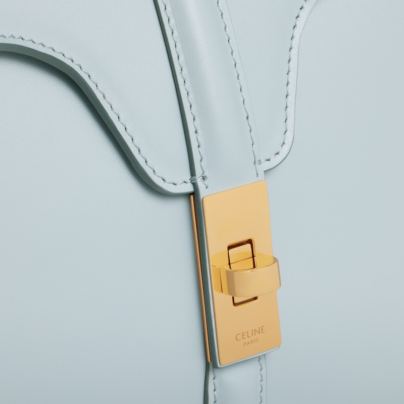 Small 16 Bag in satinated calfskin - SOFT BLUE - TOP-HANDLE BAGS - 1 | CELINE