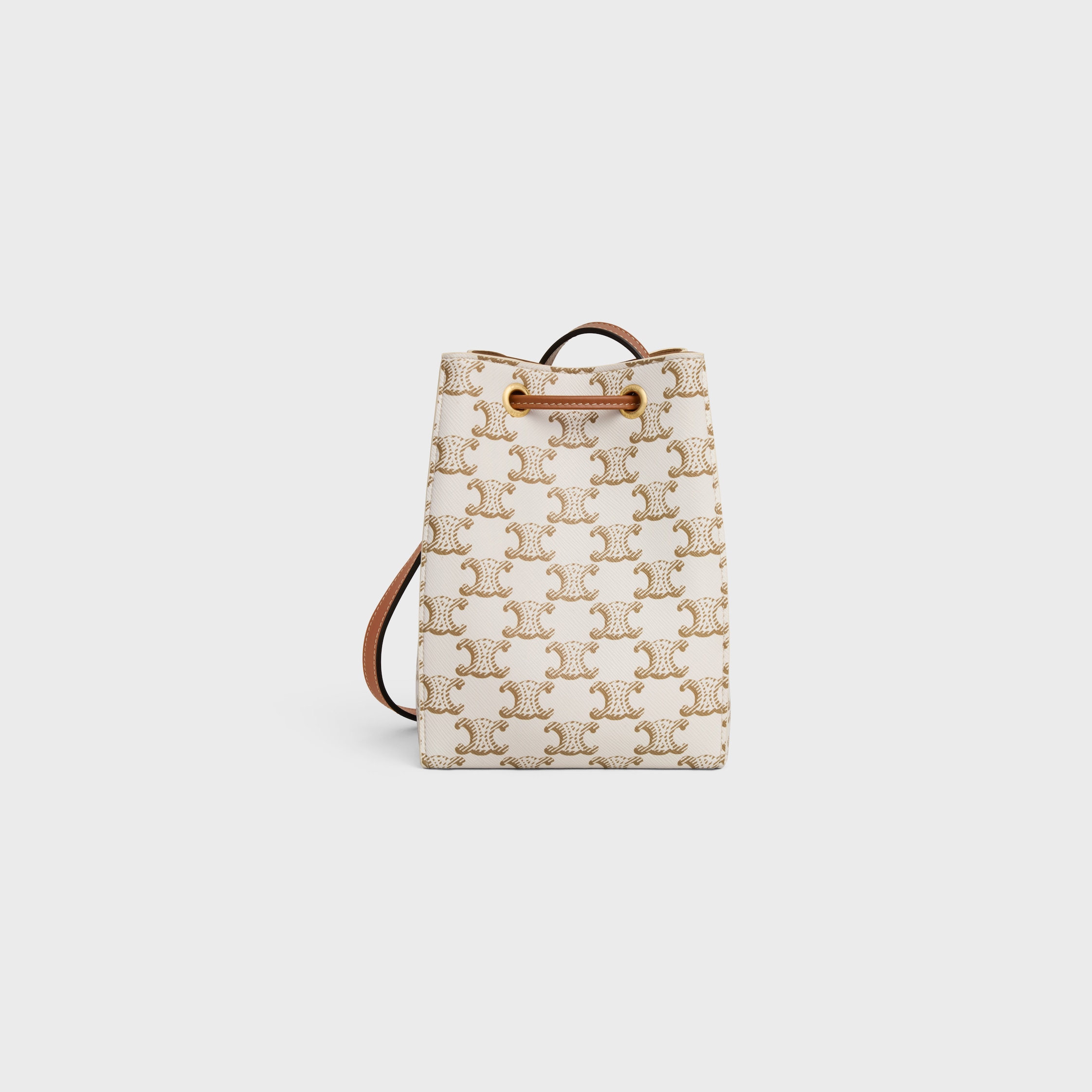 MICRO SAILOR IN TRIOMPHE CANVAS AND CALFSKIN - WHITE/TAN