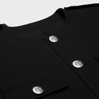 斜紋羊毛軍裝外套 - 黑色 -  - 1 | CELINE