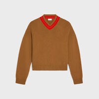 V넥 스웨터 - 캐시미어 - 카멜/레드 -  - 1 | CELINE