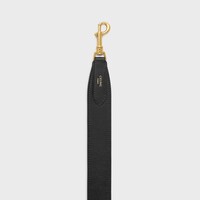 Long Strap in smooth calfskin with GOLD FINISHING - BLACK - BAG CHARMS - 1 | CELINE