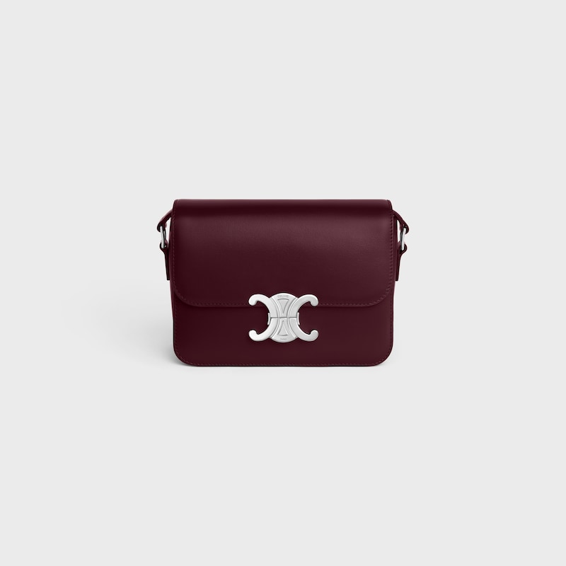 TEEN TRIOMPHE BAG IN shiny calfskin - DEEP BURGUNDY - SHOULDER BAGS - 1 | CELINE
