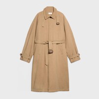 car coat IN heavy cotton twill - LATTE CLEAN STONE WASH -  - 1 | CELINE