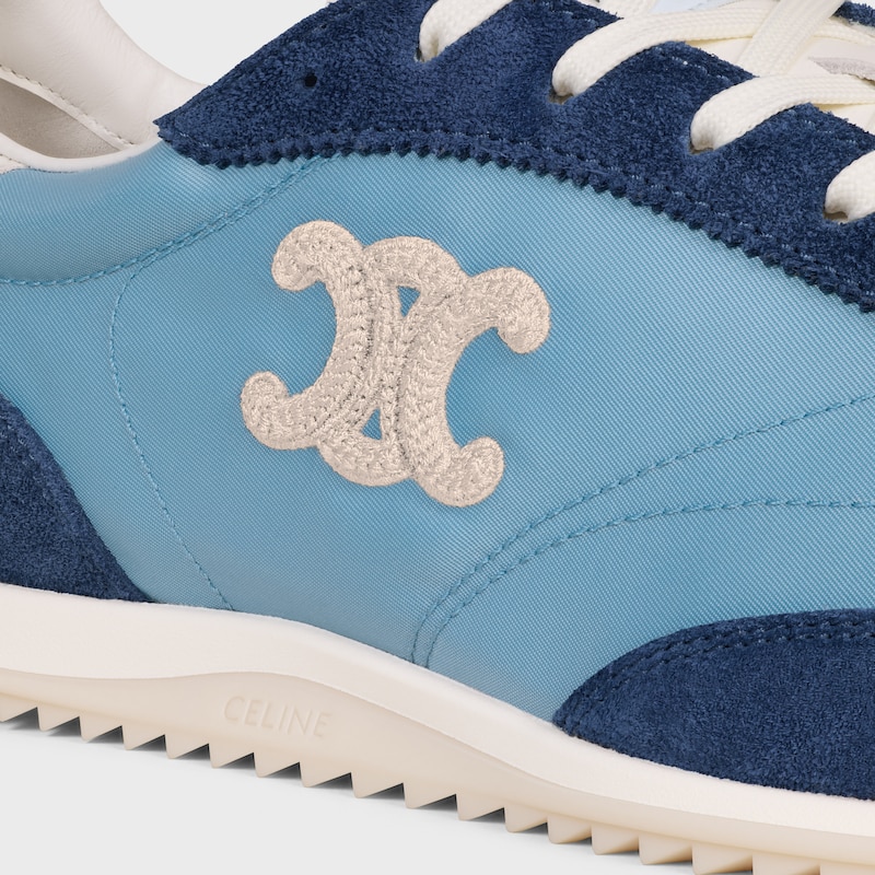 SNEAKER BASSA RACER CELINE CON TRIOMPHE IN NYLON, PELLE DI VITELLO SCAMOSCIATA E PELLE DI VITELLO - Blu denim / Blu navy -  - 1 | CELINE