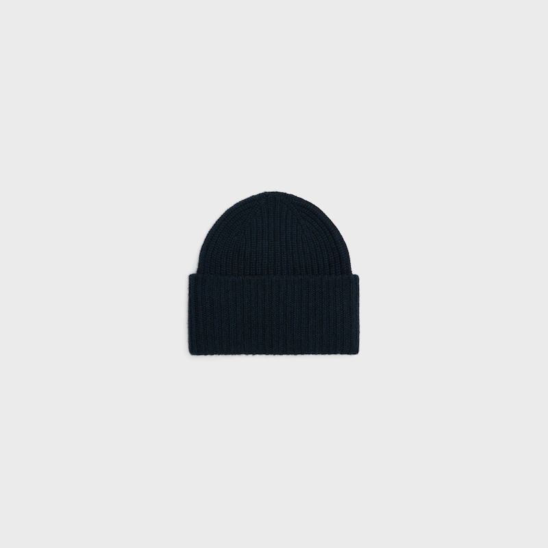 triomphe beanie IN SEAMLESS CASHMERE - NAVY -  - 1 | CELINE