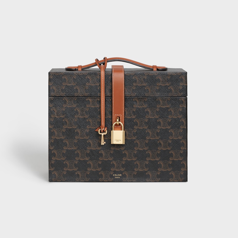 Case 3 Perfumes 200ML in Triomphe Canvas and Natural Calfskin - Tan - TRIOMPHE CANVAS COLLECTION - 1 | CELINE