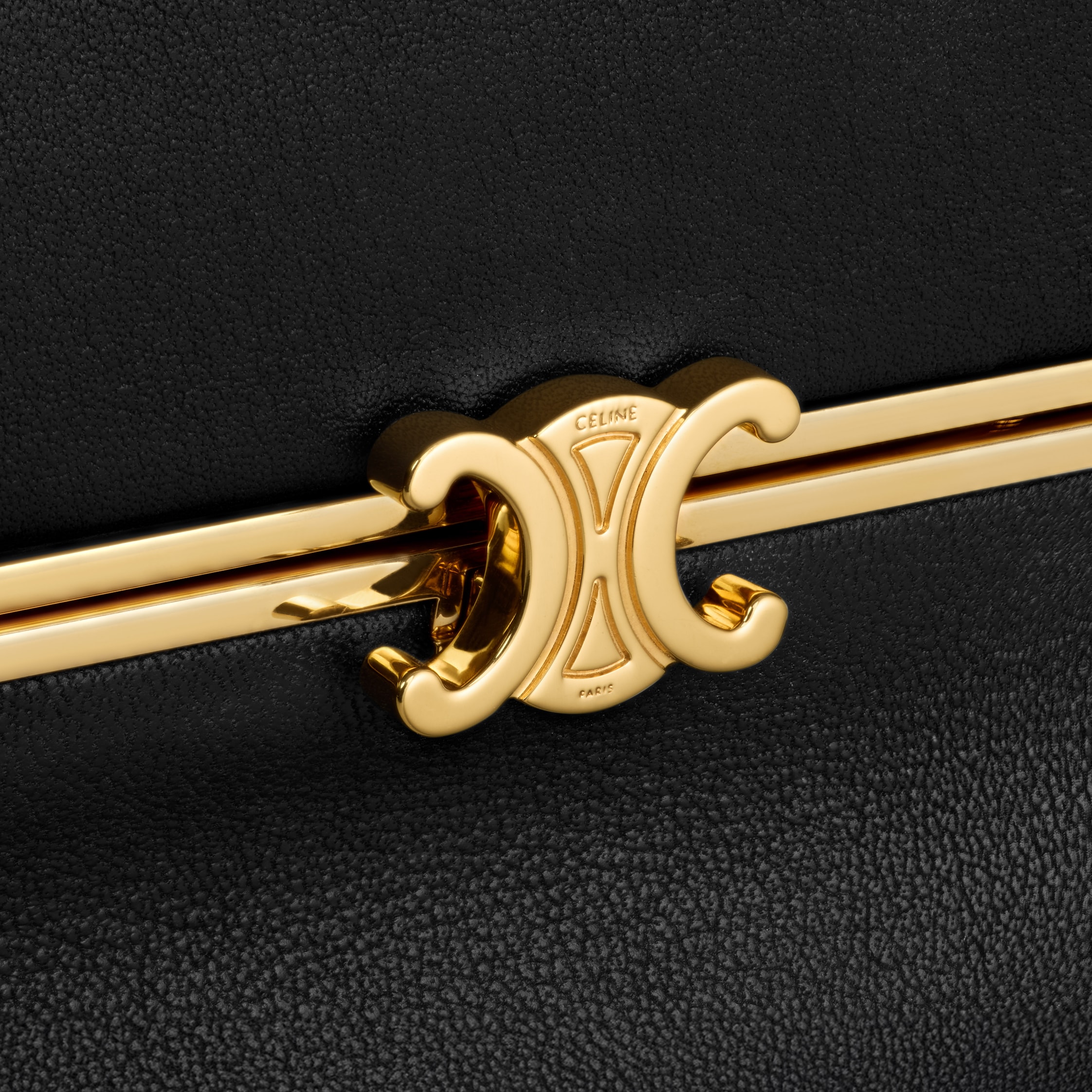 SMALL TRIOMPHE FRAME IN SUPPLE CALFSKIN - BLACK | CELINE