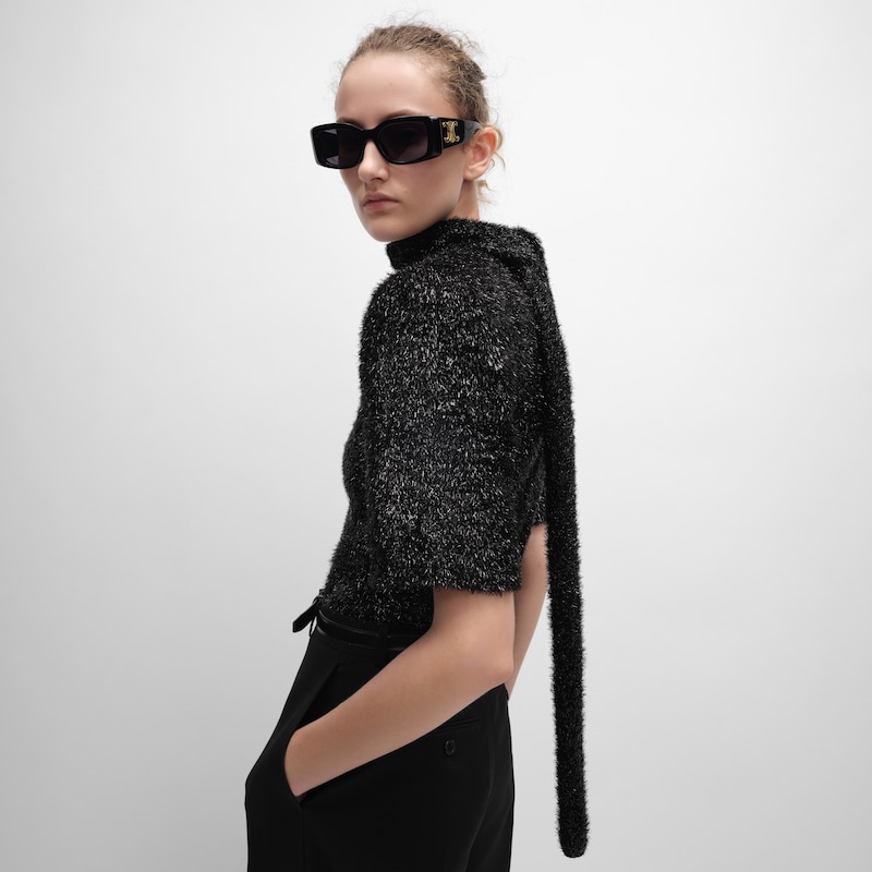 top IN lurex - NOIR BRILLANT -  - 1 | CELINE