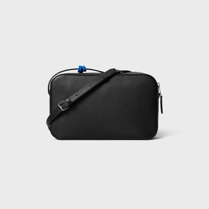 MESSENGER BAG WITH CHARM IN SMOOTH CALFSKIN AND LAMBSKIN - BLACK / ULTRA BLUE - CROSS-BODY BAGS - 1 | CELINE