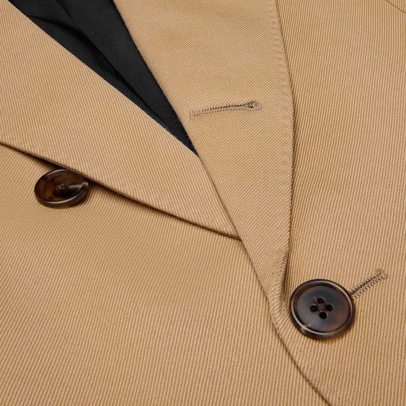 colonne jacket IN DIAGONAL WOOL - CARAMEL -  - 1 | CELINE