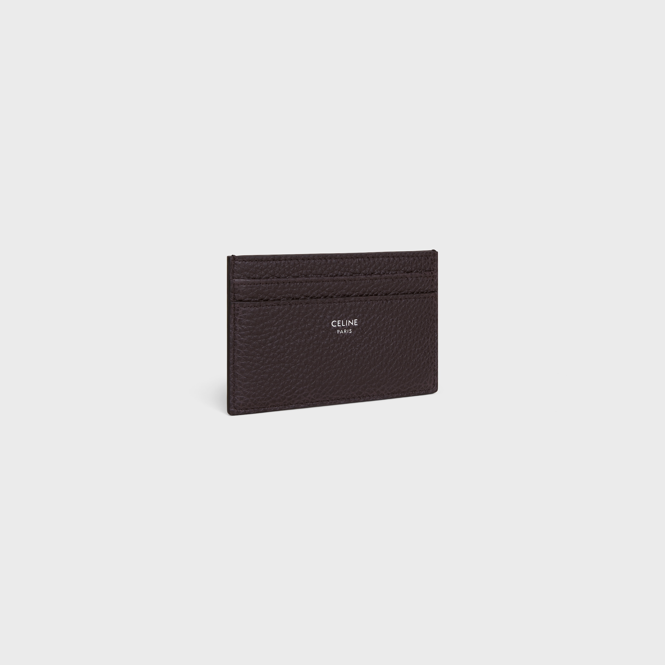 MEDIUM CARD HOLDER IN GRAINED CALFSKIN - ESPRESSO | CELINE