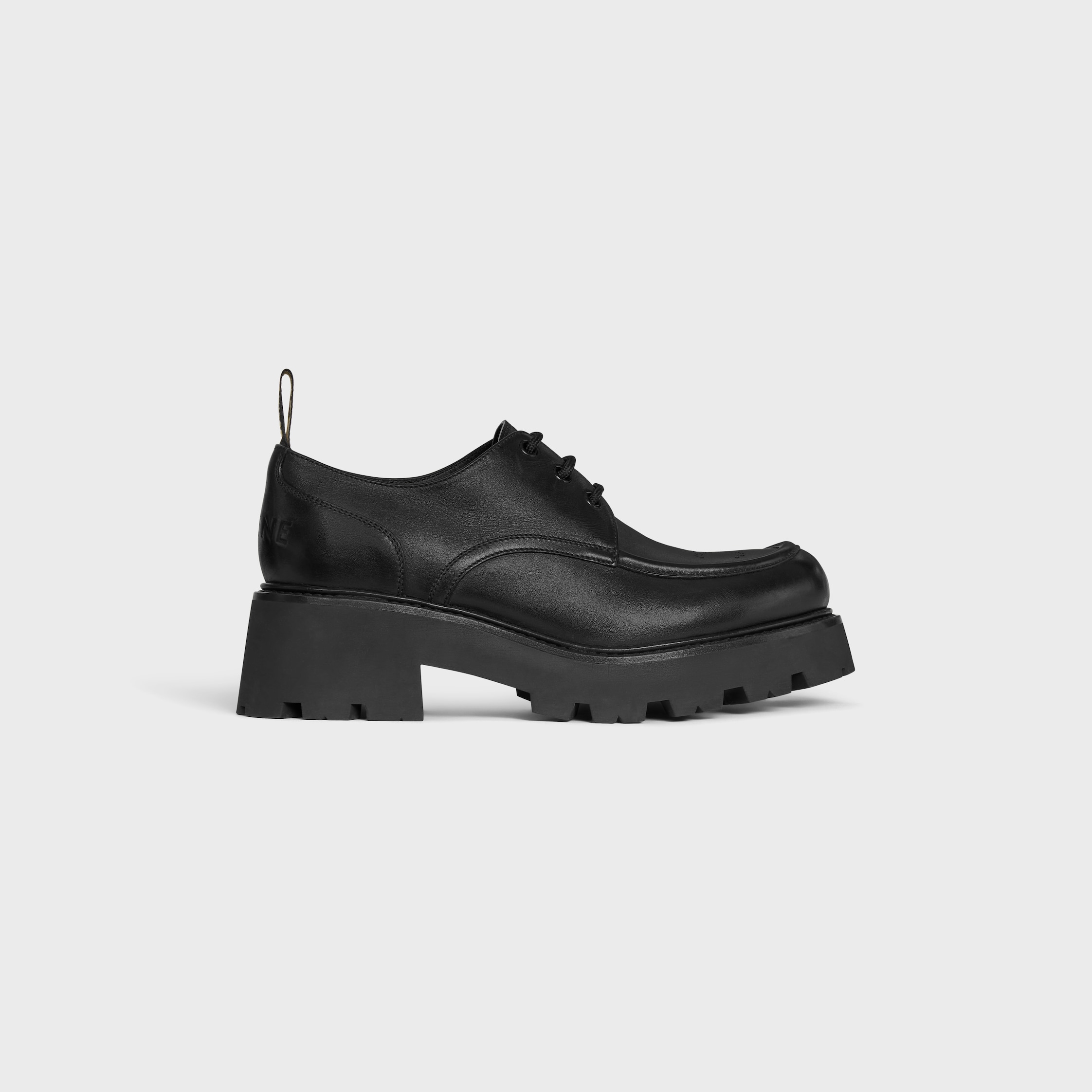 CELINE TRIOMPHE DERBIES IN SHINY BULL - BLACK | CELINE