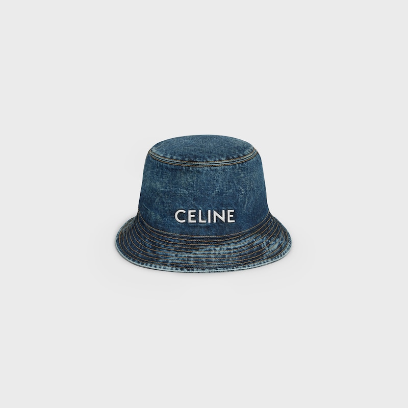 celine bucket hat in trail wash denim - TRAIL WASH -  - 1 | CELINE