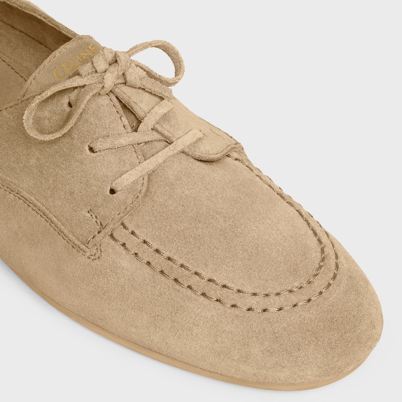 MOCASSIN &Agrave; LACETS ADAM EN CUIR DE VEAU VELOURS - BEIGE -  - 1 | CELINE