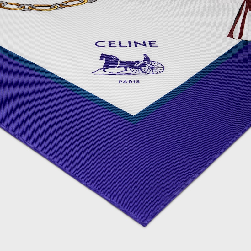 square IN silk twill - IVOIRE/BLUE/RED -  - 1 | CELINE