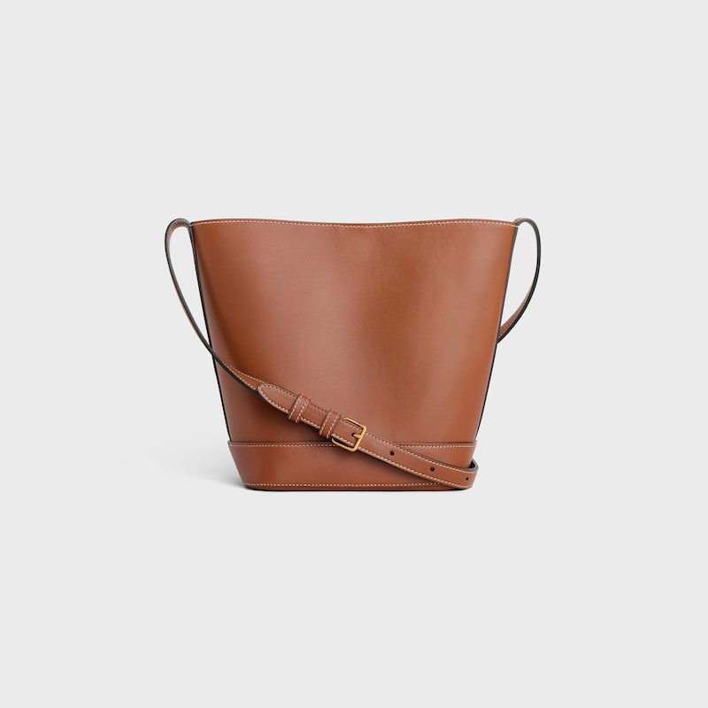 SMALL BUCKET CUIR TRIOMPHE IN Smooth Calfskin - TAN - MORE LINES - 1 | CELINE
