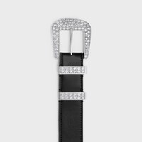 MEDIUM MARCO BELT WITH STRASS in VINTAGE CALFSKIN - BLACK -  - 1 | CELINE