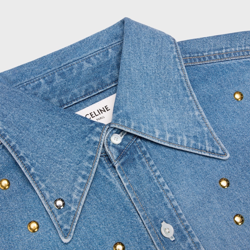 shirt IN COTTON DENIM - INDIGO WHISPER -  - 1 | CELINE