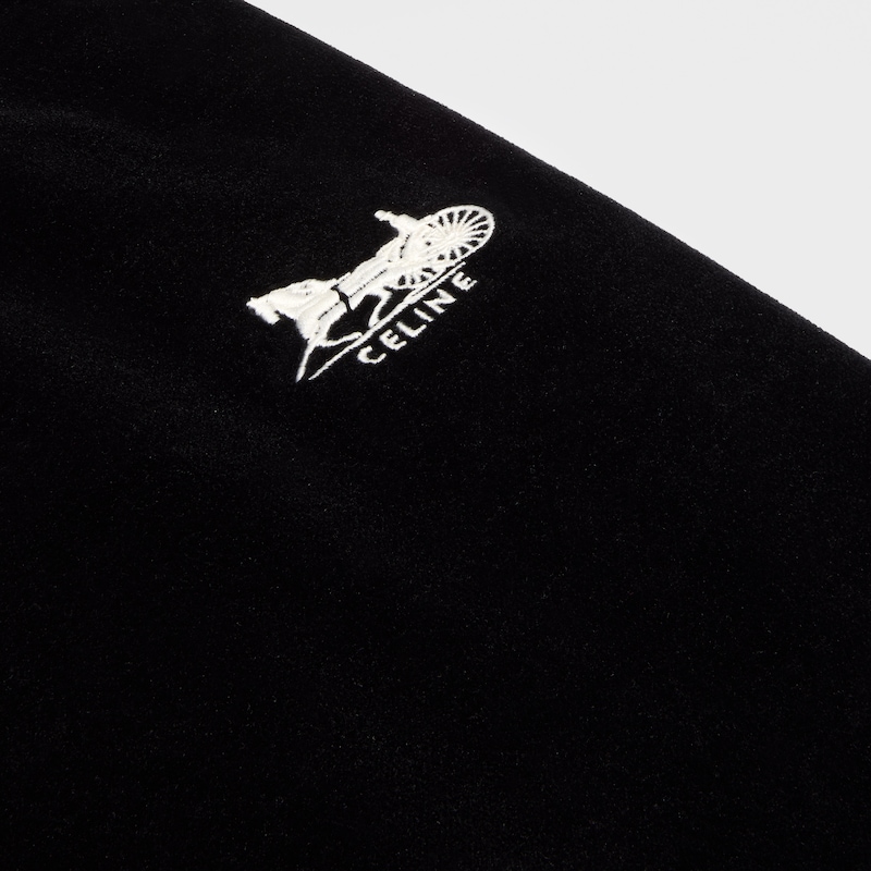 TRACKSUIT PANTS IN velvet jersey - BLACK / WHITE -  - 1 | CELINE