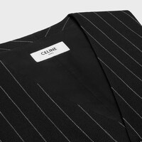 vest in wide pinstripe virgin wool - BLACK / WHITE -  - 1 | CELINE