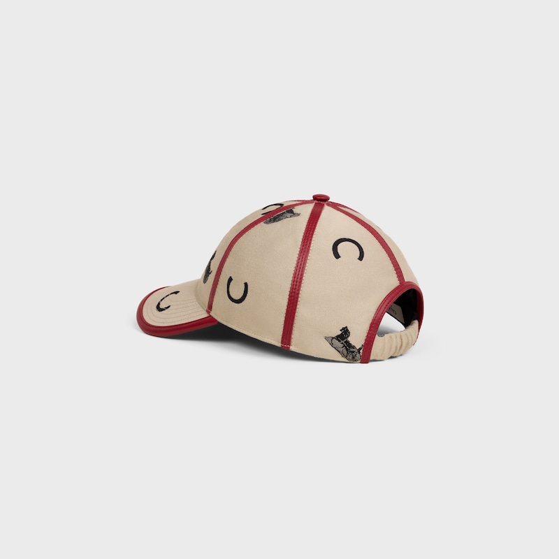 racine cap IN jacquard cotton - BEIGE / BLACK -  - 1 | CELINE