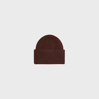 triomphe beanie IN SEAMLESS CASHMERE - BROWN -  - 2 | CELINE