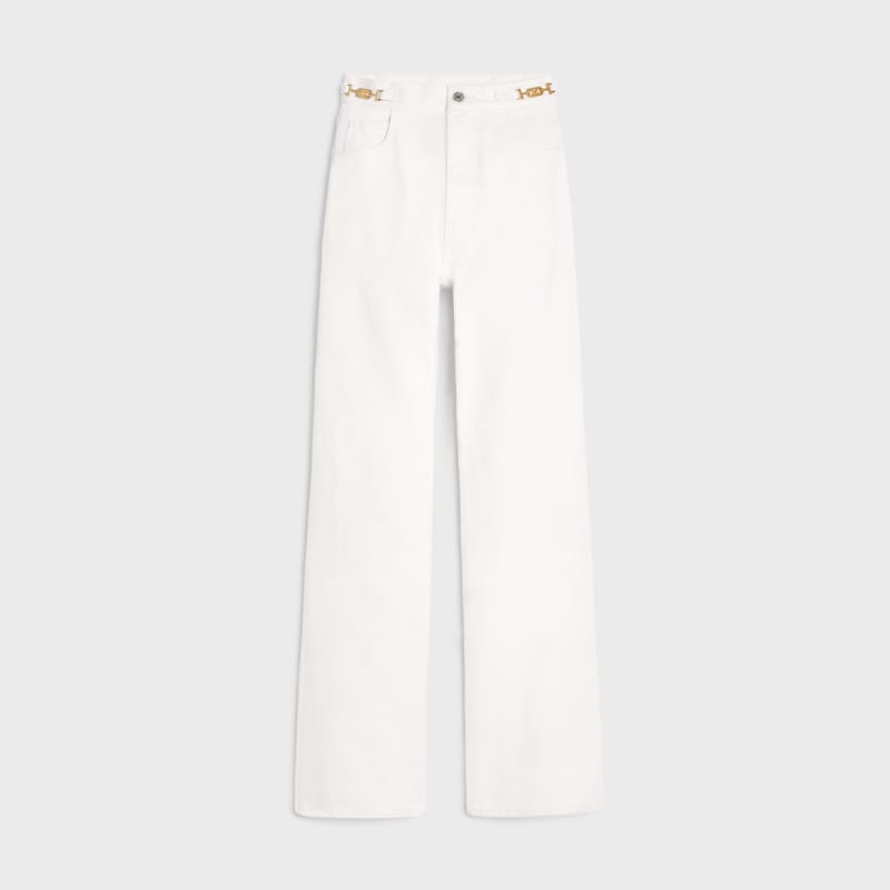 Jane flared jeans in optic white wash denim - OPTIC WHITE WASH -  - 1 | CELINE