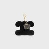 TRIOMPHE POM POM CHARM WITH PLUM FLOWER IN SHEARLING AND CALFSKIN - BLACK - CHARMS AND ACCESSORIES - 1 | CELINE