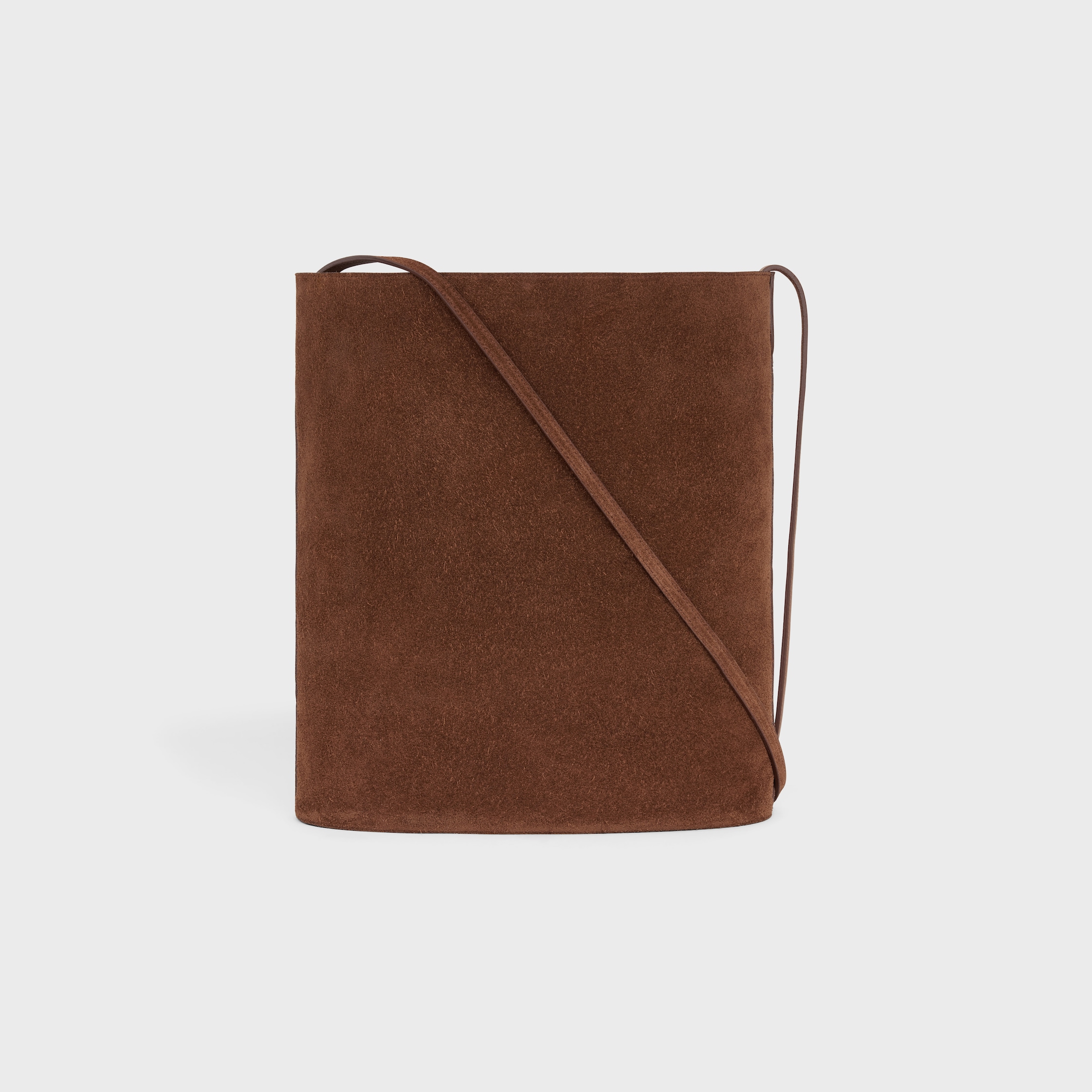 CELINE｜CROSSBAGS (BUCKET IN SUEDE CALFSKIN WITH TRIOMPH BUCKET IN SUEDE CALFSKIN WITH TRIOMPHE EMBOSSED - BROWN | CELINE