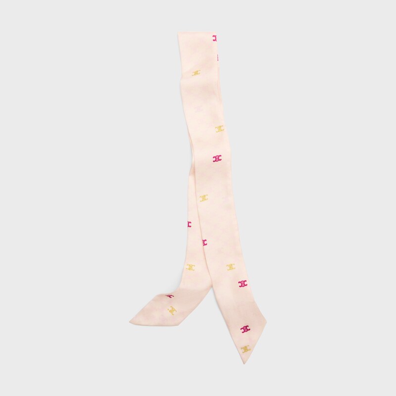 lavalliere IN silk twill - PINK/GOLD -  - 1 | CELINE