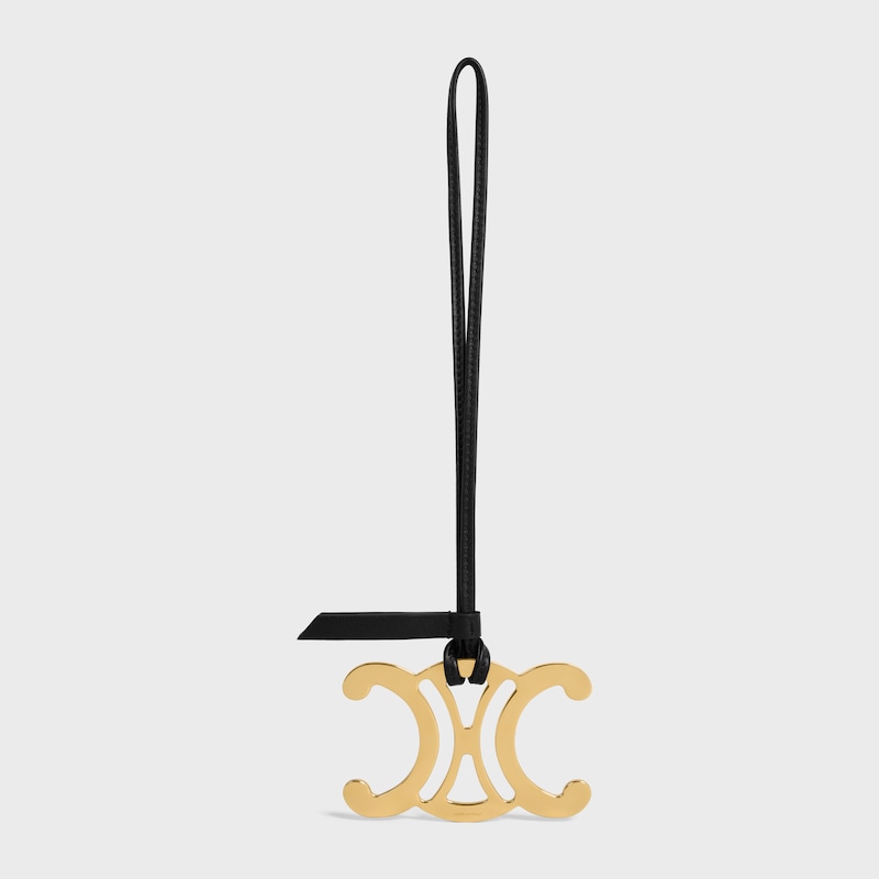 ACCESSOIRE DE SAC MAXI TRIOMPHE M&eacute;tal et agneau - Noir - BIJOUX DE SACS - 1 | CELINE