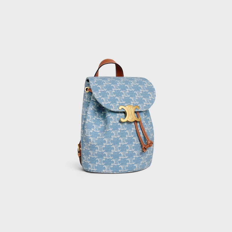 CELINE BONNIE通體TRIOMPHE織物背包 - 牛仔藍 / 白色 - 更多款式 - 1 | CELINE