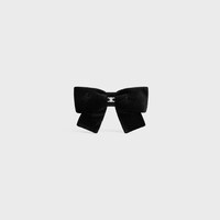 CELINE 스탬핑 리본 헤어 클립 - 폴리에스테르 & 로듐 피니시 브라스 - 블랙 / 실버 - 헤어 액세서리 - 1 | CELINE
