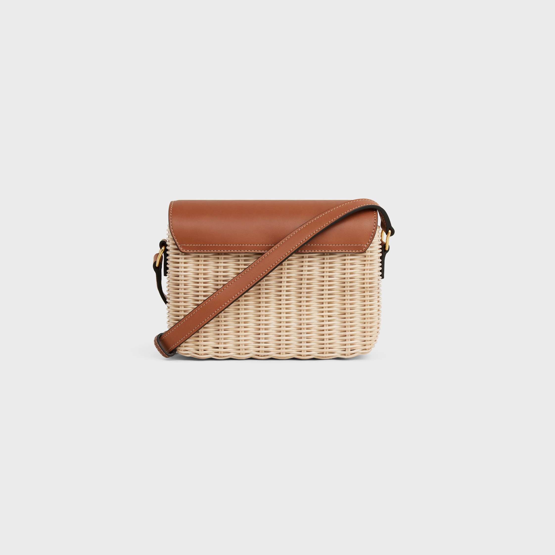 トリオンフ ティーン クーファン Wicker & Natural Calfskin TEEN TRIOMPHE BAG in WICKER AND NATURAL CALFSKIN - NATURAL