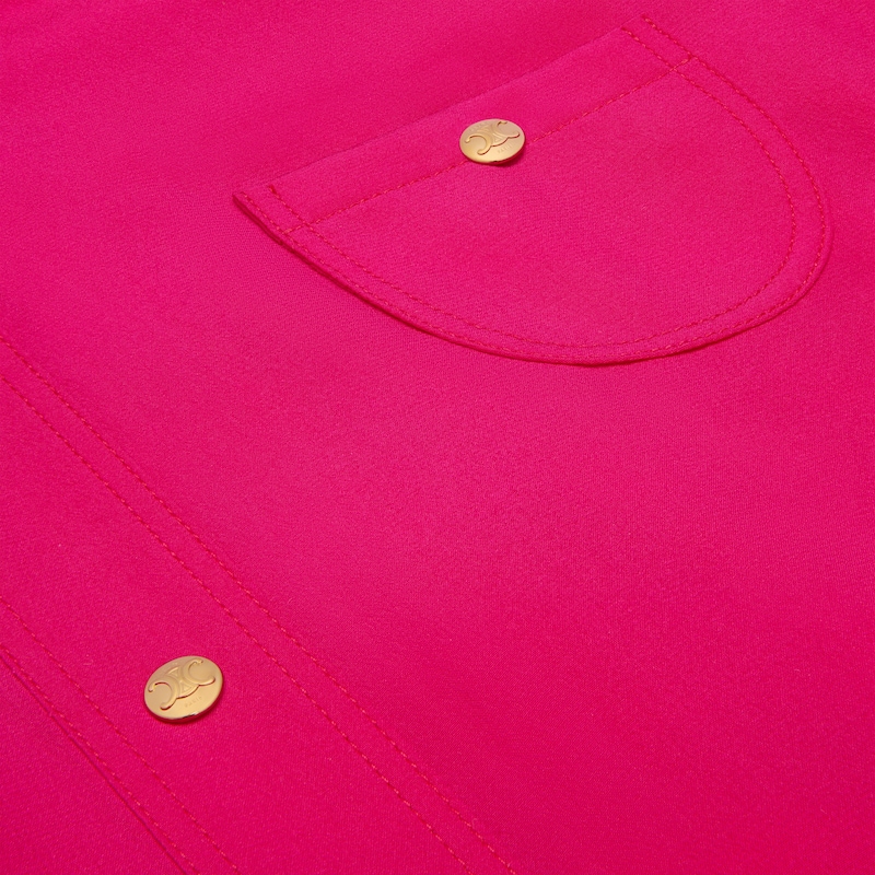 VESTIDO EM CREPE DE SEDA ACETINADA - FUSHIA -  - 1 | CELINE