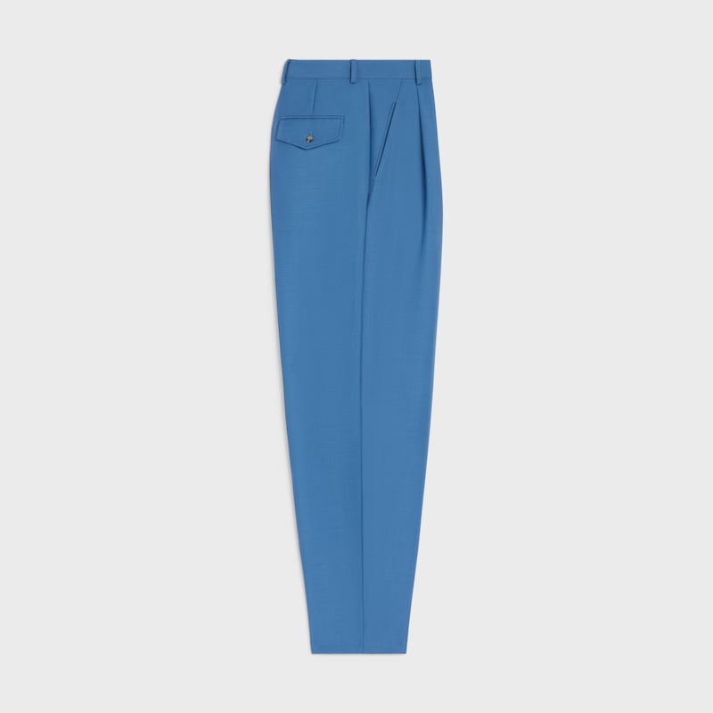 montauk trousers IN mohair wool - AZURE -  - 1 | CELINE