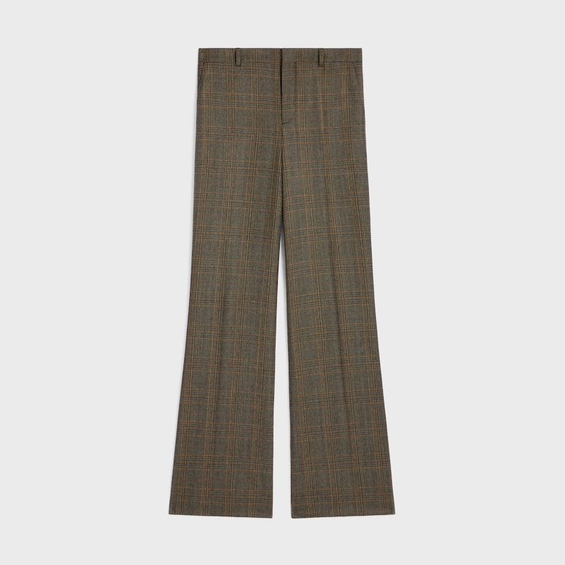 trousers IN prince of wales wool - CAMEL/EBONY/RUST -  - 1 | CELINE